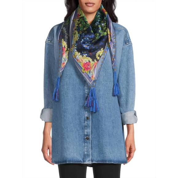 NEW JOHNNY WAS women's silk scarf in magic garden